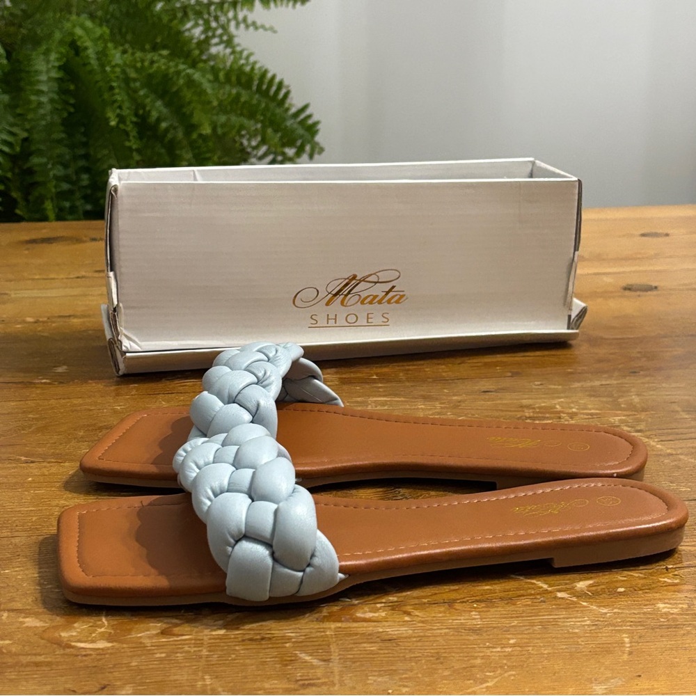 Women's Braided Sandals Luscious light Blue Size 8.5 Mata Soes